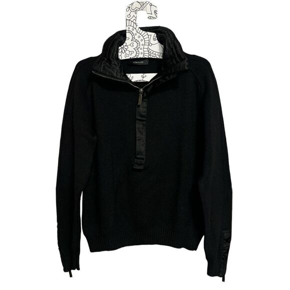 Versace Knitted Wool Half Zip Sweater - Picture 1 of 14